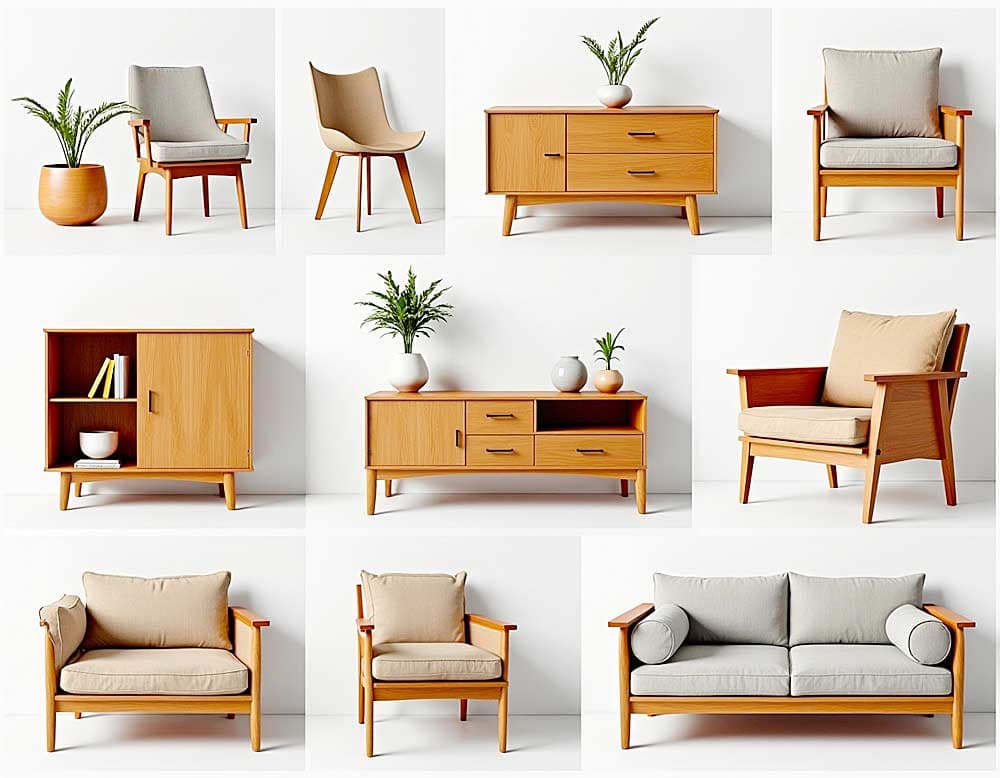 Verschiedene Holz-Möbel für das Wohnzimmer Verschiedene Holz-Möbel für das Wohnzimmer