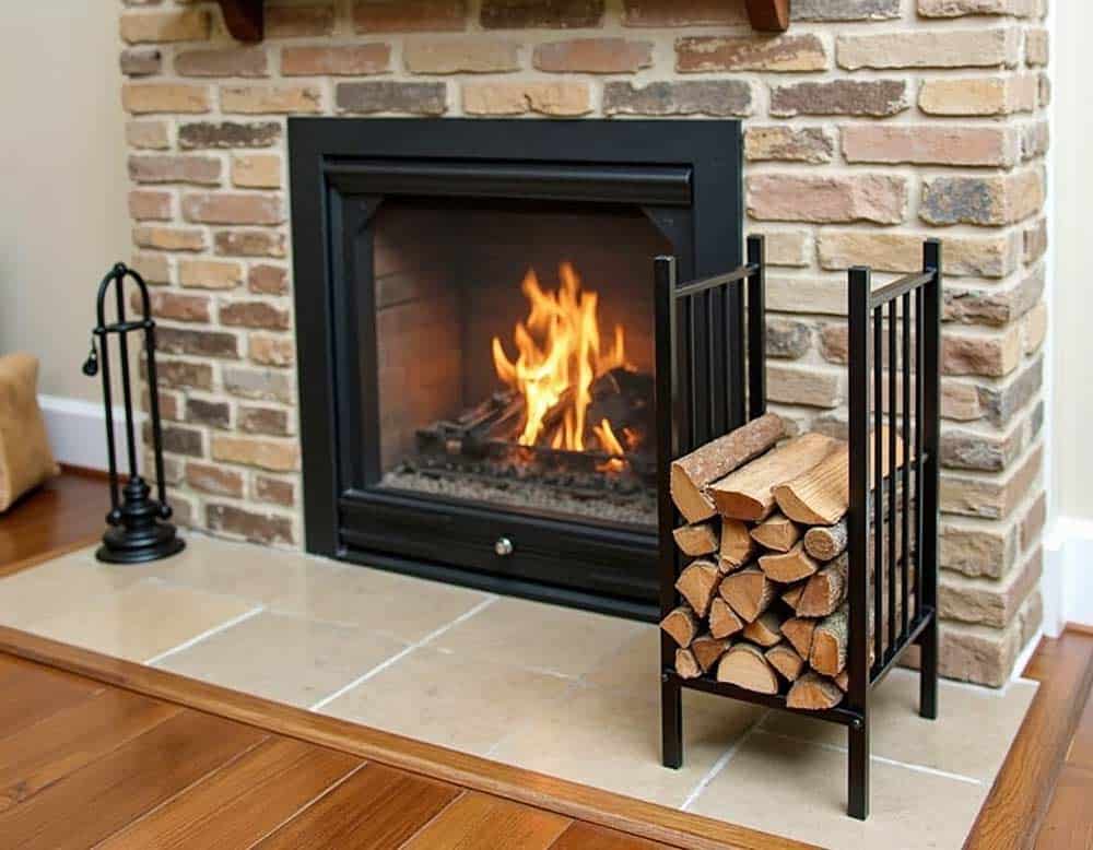 Kaminholzregal aus Metall Kaminholzregal aus Metall