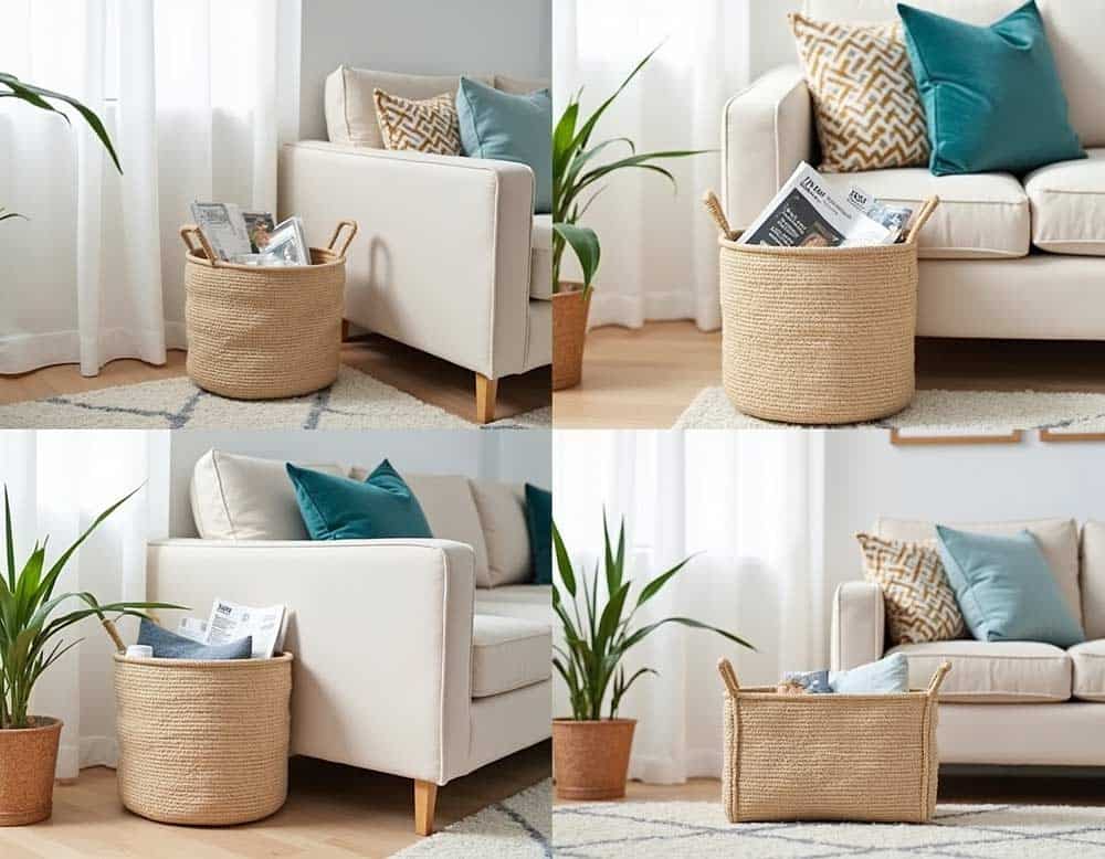 Zeitungskorb im Wohnzimmer - verschiedene Modelle Zeitungskorb im Wohnzimmer - verschiedene Modelle